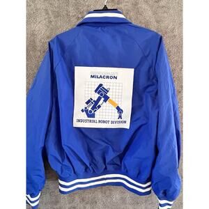 King Louie Pro Fit Jacket Size M 40-42 Blue USA Cincinnati Milacron Robot Vtg
